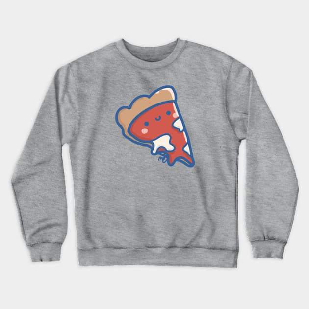 Kawaii Pizza Slice Crewneck Sweatshirt by Sugar Bubbles 